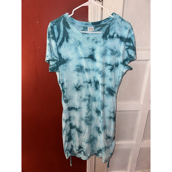 Victoria’s Secret PINK Blue Tie Dye Terry Cloth Side-Cinch Dress XL - Picture 6 of 13